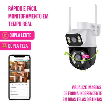 Imagem de Kit 2 Câmeras de Segurança Vigilância Wi-fi Visão Noturna Resistente À Água Acesso Remoto Celular Monitoramento Sensor