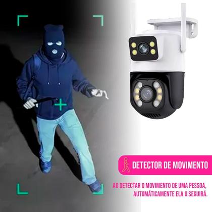 Imagem de Kit 2 Câmeras de Segurança Vigilância Wi-fi Visão Noturna Resistente À Água Acesso Remoto Celular Monitoramento Sensor