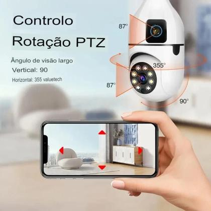 Imagem de Kit 2 Câmeras Externa ip Wifi Prova Dágua Segurança 2 Lentes 8mp 360 Rotação Visão Noturna Celular Wifi Icsee