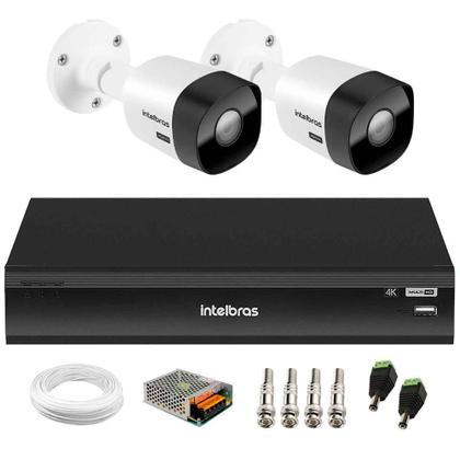 Imagem de Kit 2 Câmeras Intelbras VHD 3530 B 5MP HDCVI Bullet Visão Noturna 30m IP67 + DVR Intelbras IMHDX 5108 8 Canais