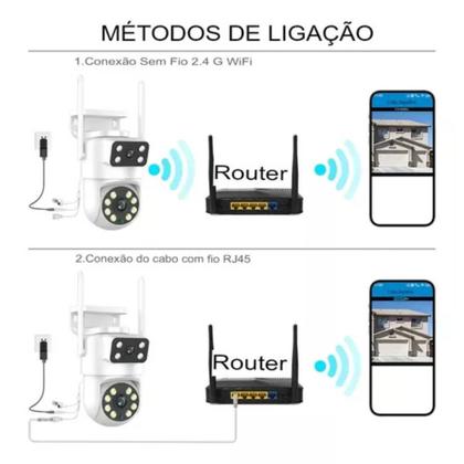 Imagem de Kit 2 Câmeras Ip Externa Wifi Full HD Prova Dágua 8mp 360 Rotação Segurança Speed Dome Alta ResoluçãoVisão Noturna Nf