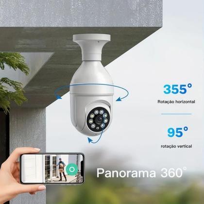 Imagem de Kit 2 Câmeras Lâmpada Wi-fi Full Hd Visão Noturna App Icsee
