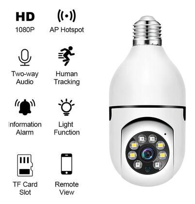 Imagem de Kit 2 Câmeras Lâmpadas Wifi Giratória Full Hd 360 Cor Branco Genérica