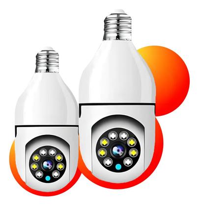 Imagem de Kit 2 Câmeras Lâmpadas Wifi Giratória Full Hd 360 Cor Branco Genérica