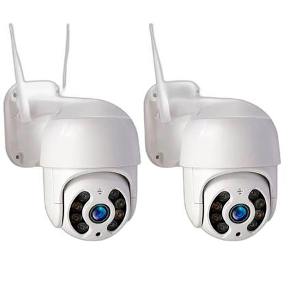 Imagem de Kit 2 Câmeras Segurança Externa Plus+ Wi-Fi Panorâmica