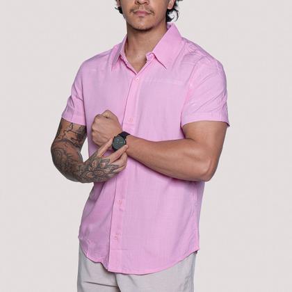 Imagem de Kit 2 Camisa de linho Masculina para verão praia manga curta fresca moda