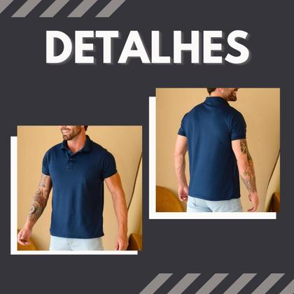 Imagem de Kit 2 Camisa Polo Masculina Alta Qualidade Lisa Malha Piquet
