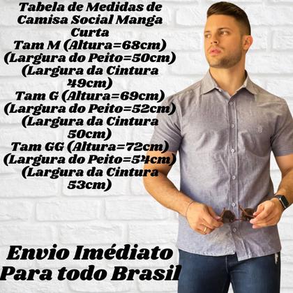 Imagem de Kit 2 Camisa Social Masculina Manga Curta De Botão Slim Linha Premium Casual Lisa Não Amassa Envio Imediato Moda Premium