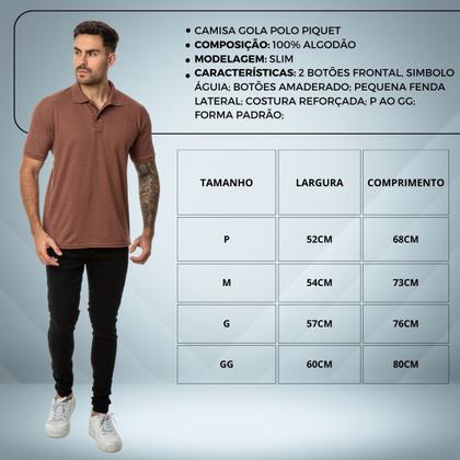 Imagem de KIT 2 Camisas Polo Masculina Piquet