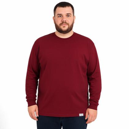 Imagem de Kit 2 Camiseta Plus Size Manga Longa c/ Punho 100% Algodão