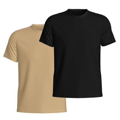 Imagem de Kit 2 Camisetas Basicas Gola Redonda Lisa Camisa Masculina de Algodão