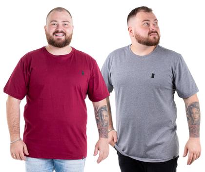 Imagem de Kit 2 Camisetas Blusas Camisa Lisas Masculinas Plus Size G1 G2 G3 Flero
