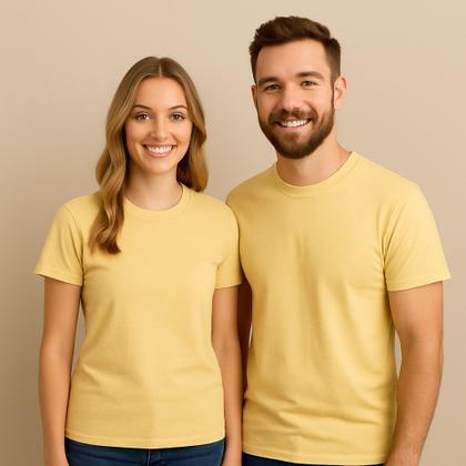 Imagem de KiT 2 Camisetas Casal 100% Algodão 30.1