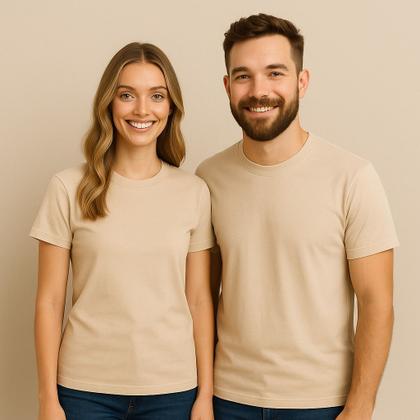 Imagem de KiT 2 Camisetas Casal 100% Algodão 30.1