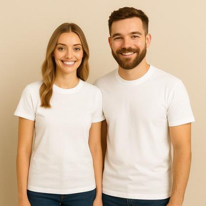 Imagem de KiT 2 Camisetas Casal 100% Algodão 30.1