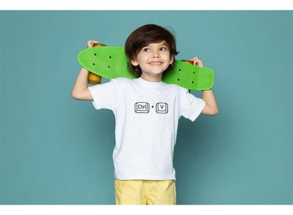 Imagem de Kit 2 Camisetas Ctrl C + Ctrl V Tal Pai Mãe Filho Body Baby