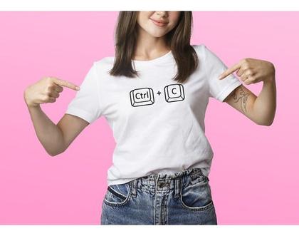 Imagem de Kit 2 Camisetas Ctrl C + Ctrl V Tal Pai Mãe Filho Body Baby