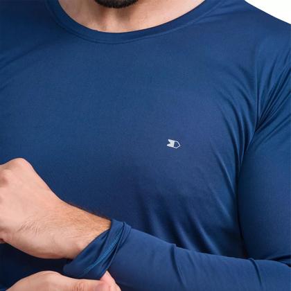 Imagem de Kit 2 Camisetas Dry fit Sandrini Masculina Manga Longa Leve UV Academia Esportivo