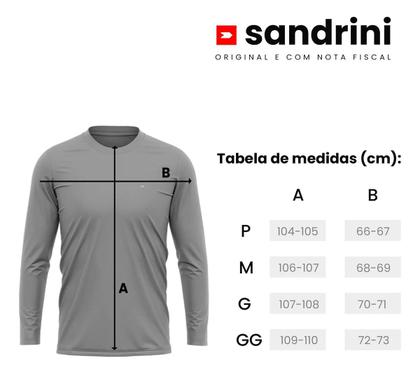 Imagem de Kit 2 Camisetas Dry fit Sandrini Masculina Manga Longa Leve UV Academia Esportivo