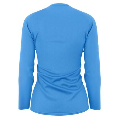 Imagem de Kit 2 Camisetas Feminina Manga Longa Dry Fit Básica Lisa Proteção Solar UV Térmica Blusa Academia Esporte Praia 05