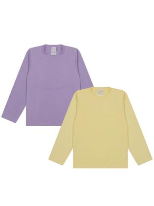 Imagem de Kit 2 Camisetas infantil Menina Proteção Manga Longa camisa termica menina verão moda praia para meninas