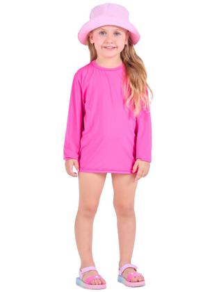 Imagem de Kit 2 Camisetas infantil Menina Proteção Manga Longa camisa termica menina verão moda praia para meninas