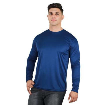 Imagem de Kit 2 Camisetas Manga Longa Masculina Dry Fit Proteção UV 50