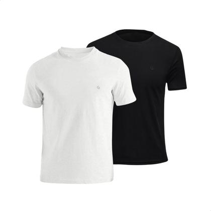 Imagem de Kit 2 Camisetas Masculina Lisa Premium Algodão Básica Tradicional T-Shirt 