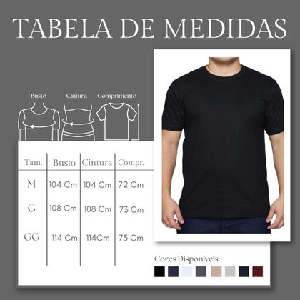 Imagem de Kit 2 Camisetas Masculina Lisa Premium Algodão Básica Tradicional T-Shirt 