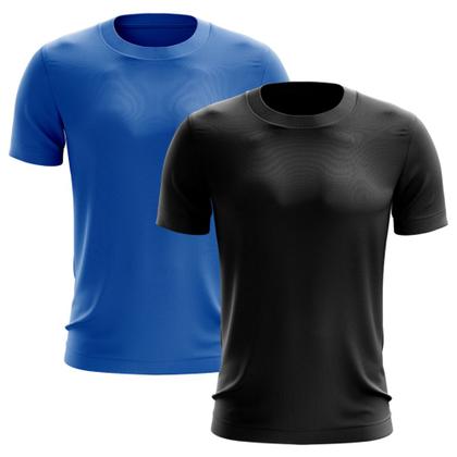 Imagem de Kit 2 Camisetas Masculina Manga Curta Dry Básica Lisa Proteção Solar UV Térmica Blusa Academia