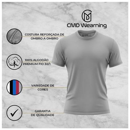 Imagem de Kit 2 Camisetas Masculinas Camisa Manga Curta Bordada Premium (Azul, Branca)