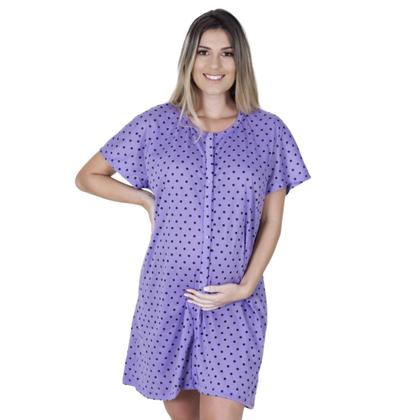 Imagem de Kit 2 Camisola Aberta Botões Pós Cirurgia Amamentação Pós Parto