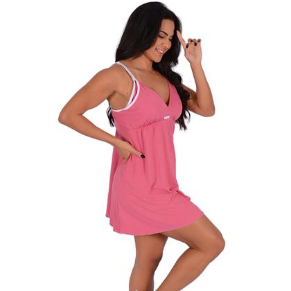 Imagem de Kit 2 Camisola Amamentação Suede Pós Parto Mamãe Bebê Fecho em Click