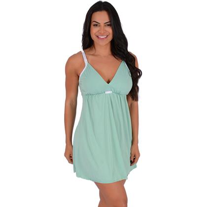 Imagem de Kit 2 Camisola Amamentação Suede Pós Parto Mamãe Bebê Fecho em Click