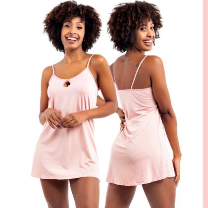 Imagem de Kit 2 Camisolas Curta de Dormir Pijama Feminino sem Bojo