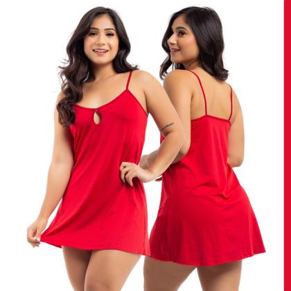 Imagem de Kit 2 Camisolas Curta de Dormir Pijama Feminino sem Bojo