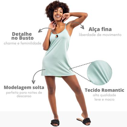 Imagem de Kit 2 Camisolas Curta de Dormir Pijama Feminino sem Bojo