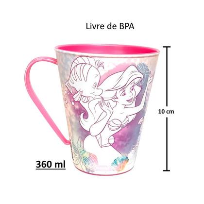 Imagem de Kit 2 Caneca da Ariel Pequena Sereia Xícara Plástica 360ML Plasútil