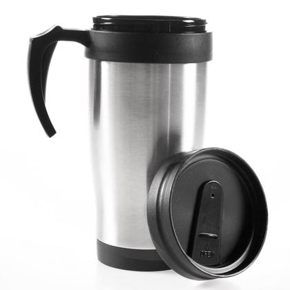 Kit 2 Caneca Termica Para Cafe Com Alça Inox Com Tampa Parede Dupla Cerveja 400ml - Bene Casa Imagem de Kit 2 Caneca Termica Para Cafe Com Alça Inox Com Tampa Parede Dupla Cerveja 400ml