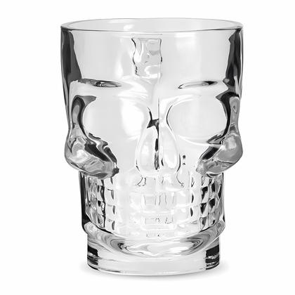 Imagem de Kit 2 Canecas Caveira Vidro 370ml Com Alça Rock Chopp Cerveja Copo Resistente
