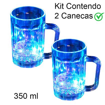 Imagem de Kit 2 Canecas Chopp Led Automático Ativado por Líquido 350 ml - Festa Balada Casamento Carnaval Bar Decoração