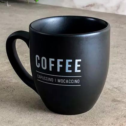 Imagem de Kit 2 Canecas Preta Manhattan 300ml Porcelana Café Chá Bebidas