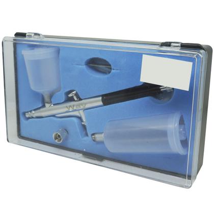 Imagem de Kit 2 Canetas Aerógrafo Aerográfica Pistola Dupla Ação Profissional 0,3 mm 2 Copos Importway IWCA-2C