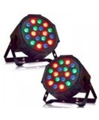 Imagem de Kit 2 Canhao Refletor Par Leds 18 Led Rgb Dmx Slim Digital