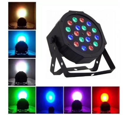 Imagem de Kit 2 Canhao Refletor Par Leds 18 Led Rgb Dmx Slim Digital