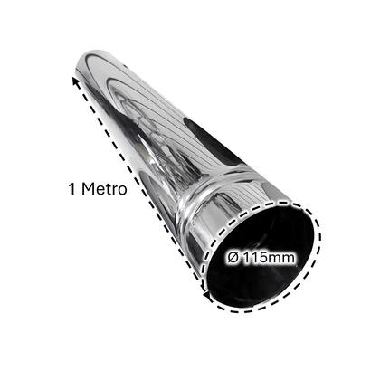 Imagem de Kit 2 Canos 1m Inox Ø 115mm Para Chaminé Fogão à Lenha Lareira - N2 Hedlund