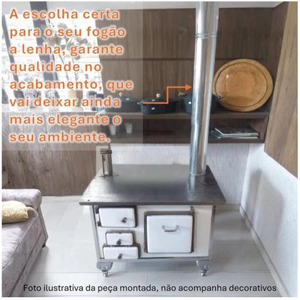 Imagem de Kit 2 Canos 1m Inox Ø 115mm Para Chaminé Fogão à Lenha Lareira - N2 Hedlund
