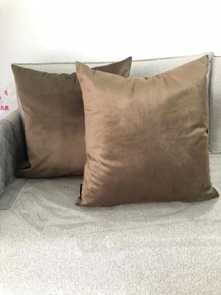 Imagem de Kit 2 Capa Almofada Veludo Lisa 43x43 ZIPER