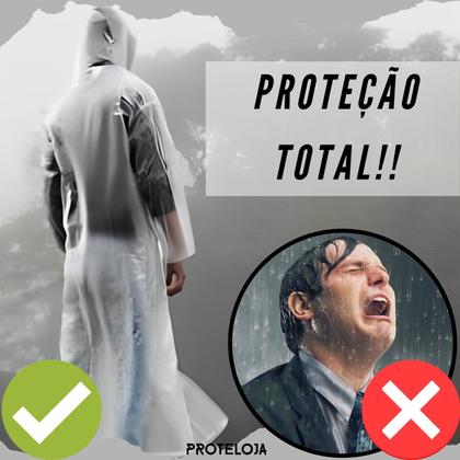 Imagem de Kit 2 Capa de Chuva Impermeável Resistente Reutilizável Com Capuz Vinil PVC