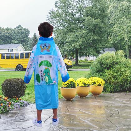 Imagem de kit 2 Capa de chuva infantil para menina menino com capuz e bolsos pvc reforçada desenhada dinossauro princesa escolha a sua